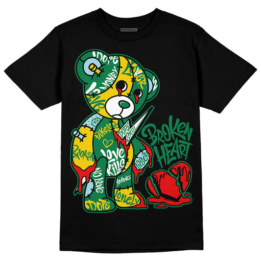 Jordan 5 “Lucky Green” DopeSkill T-Shirt Broken Heart Graphic Streetwear - Black