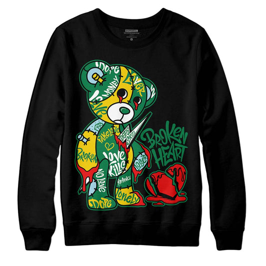 Jordan 5 “Lucky Green” DopeSkill Sweatshirt Broken Heart Graphic Streetwear - Black