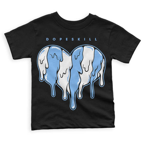 Jordan 9 Powder Blue DopeSkill Toddler Kids T-shirt Slime Drip Heart Graphic Streetwear - Black