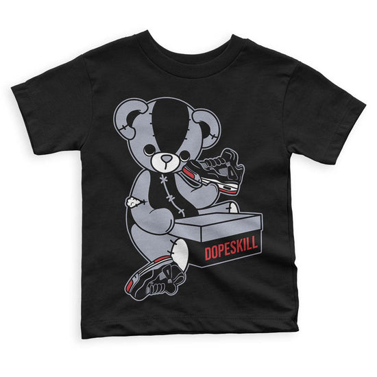 Jordan 4 “Bred Reimagined” DopeSkill Toddler Kids T-shirt Sneakerhead BEAR Graphic Streetwear - Black 