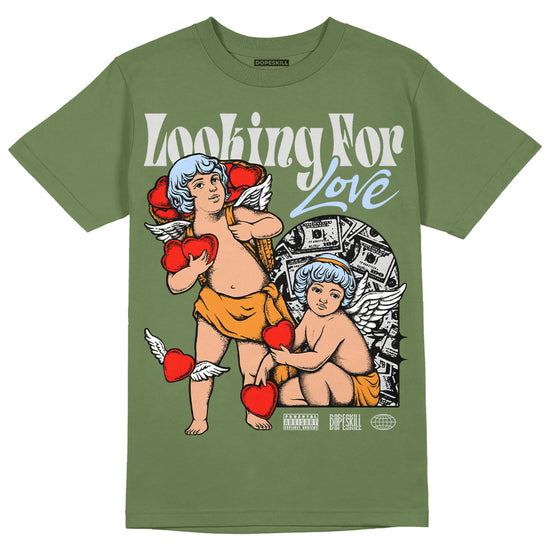 Jordan 5 "Olive" DopeSkill Olive T-shirt Looking For Love Graphic Streetwear