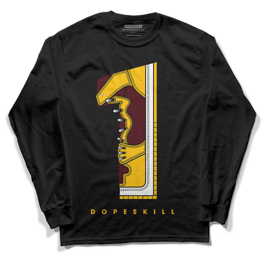 Dunk Yellow Bordeaux DopeSkill Long Sleeve T-Shirt No.1 Graphic Streetwear - Black