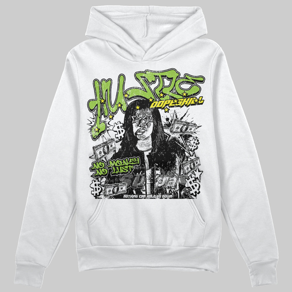 Neon Green Sneakers DopeSkill Hoodie Sweatshirt No Money No Lust Graphic Streetwear - White 