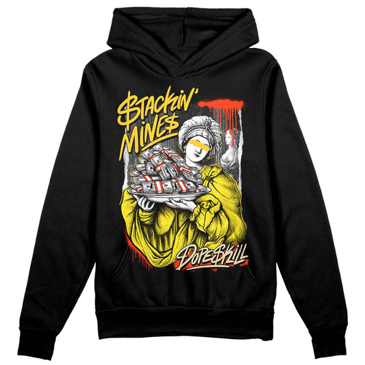 Jordan 4 Retro “Vivid Sulfur” DopeSkill Hoodie Sweatshirt Stackin Mines Graphic Streetwear - Black