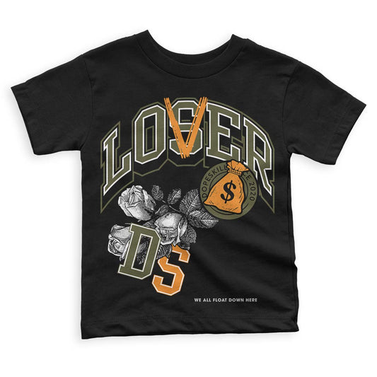 Jordan 5 "Olive" DopeSkill Toddler Kids T-shirt Loser Lover Graphic Streetwear - Black