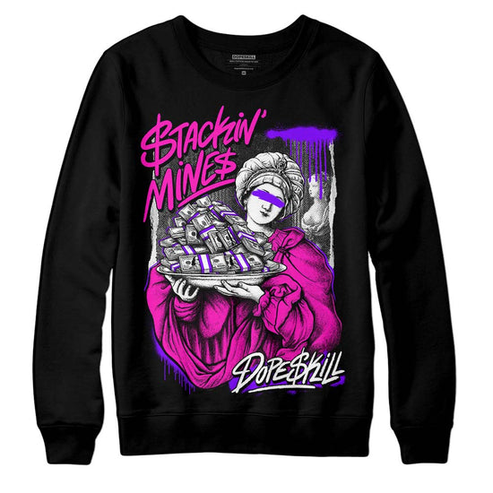 Dunk Low GS “Active Fuchsia” DopeSkill Sweatshirt Stackin Mines Graphic Streetwear - Black