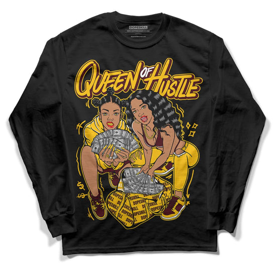 Dunk Yellow Bordeaux DopeSkill Long Sleeve T-Shirt Queen Of Hustle Graphic Streetwear - Black