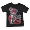 Jordan 4 “Bred Reimagined” DopeSkill Toddler Kids T-shirt Broken Heart Graphic Streetwear - Black 