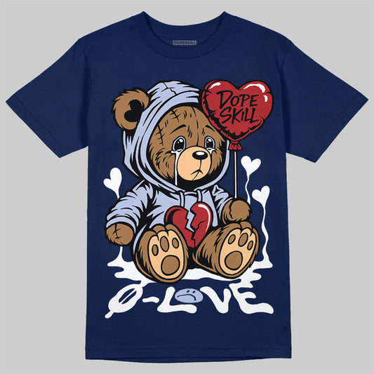 Jordan 6 Retro 'White And Midnight Navy' DopeSkill Navy T-shirt Broken Bear Graphic Streetwear