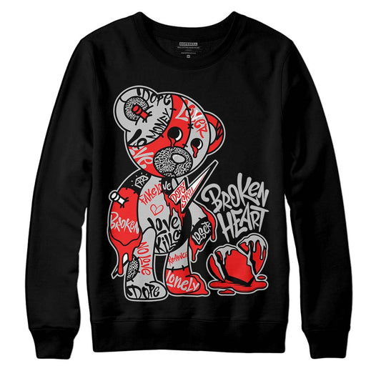 Jordan Spizike Low Bred DopeSkill Sweatshirt Broken Heart Graphic Streetwear - Black 