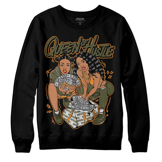 Jordan 5 "Olive" DopeSkill Sweatshirt Queen Of Hustle Graphic Streetwear - Black