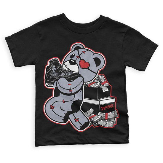 Jordan 4 “Bred Reimagined” DopeSkill Toddler Kids T-shirt Bear Steals Sneaker Graphic Streetwear - Black 