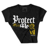 Yellow Ochre 6s DopeSkill Women's Crop Top Protect Me From Evil Graphic