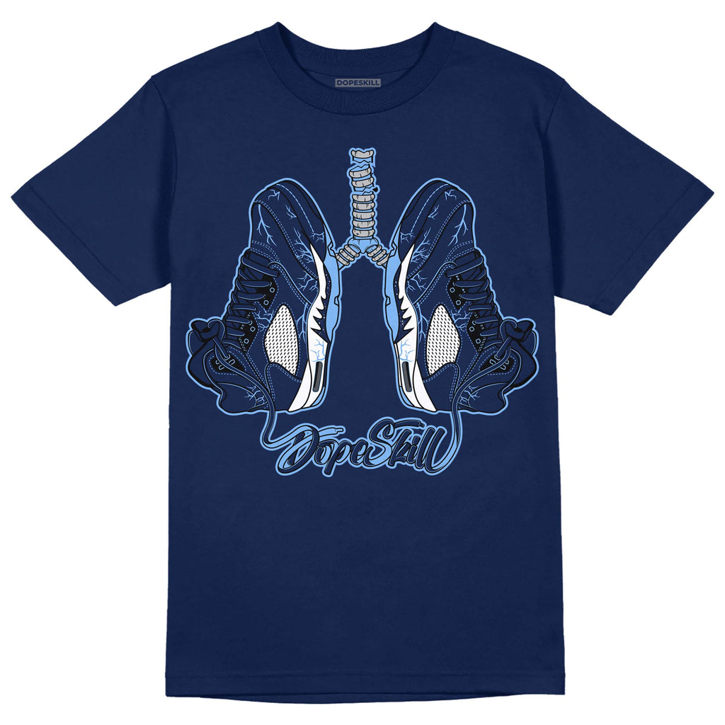 Jordan 5 Midnight Navy DopeSkill Navy T-Shirt Breathe Graphic Streetwear