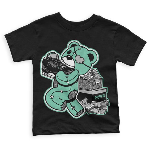 Jordan 3 "Green Glow" DopeSkill Toddler Kids T-shirt Bear Steals Sneaker Graphic Streetwear - Black