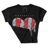 Bred Reimagined 4s DopeSkill Women's Crop Top Slime Drip Heart Graphic