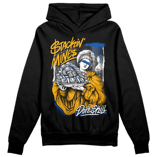 Dunk Blue Jay and University Gold DopeSkill Hoodie Sweatshirt Stackin Mines Graphic Streetwear - Black