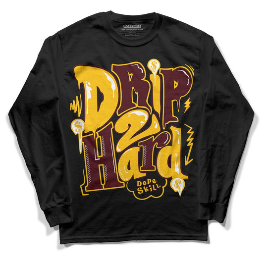 Dunk Yellow Bordeaux DopeSkill Long Sleeve T-Shirt Drip Too Hard Graphic Streetwear - Black