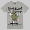 Grey Sneakers DopeSkill T-Shirt Work Hard In Silence Graphic Streetwear - Gravel