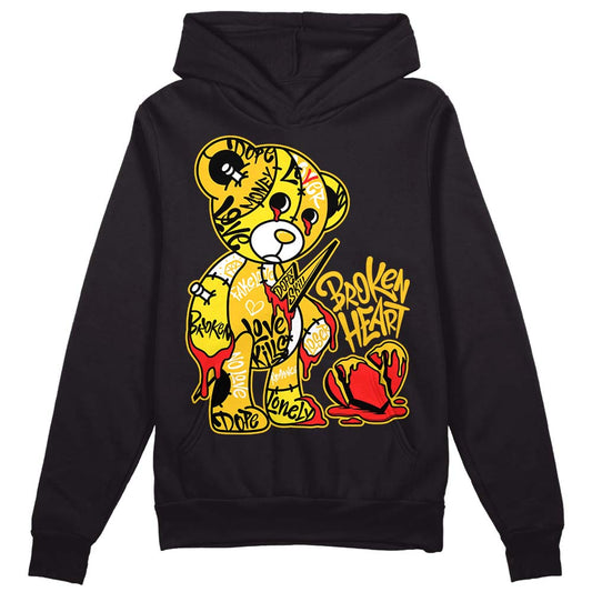 Jordan 4 Retro “Vivid Sulfur” DopeSkill Hoodie Sweatshirt Broken Heart Graphic Streetwear - Black 