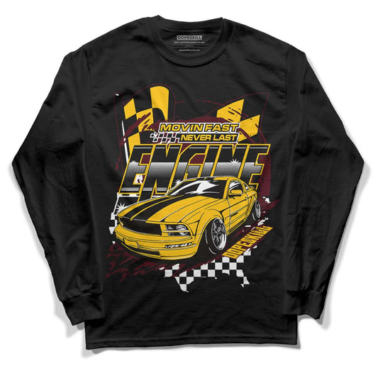 Dunk Yellow Bordeaux DopeSkill Long Sleeve T-Shirt ENGINE Tshirt Graphic Streetwear - Black