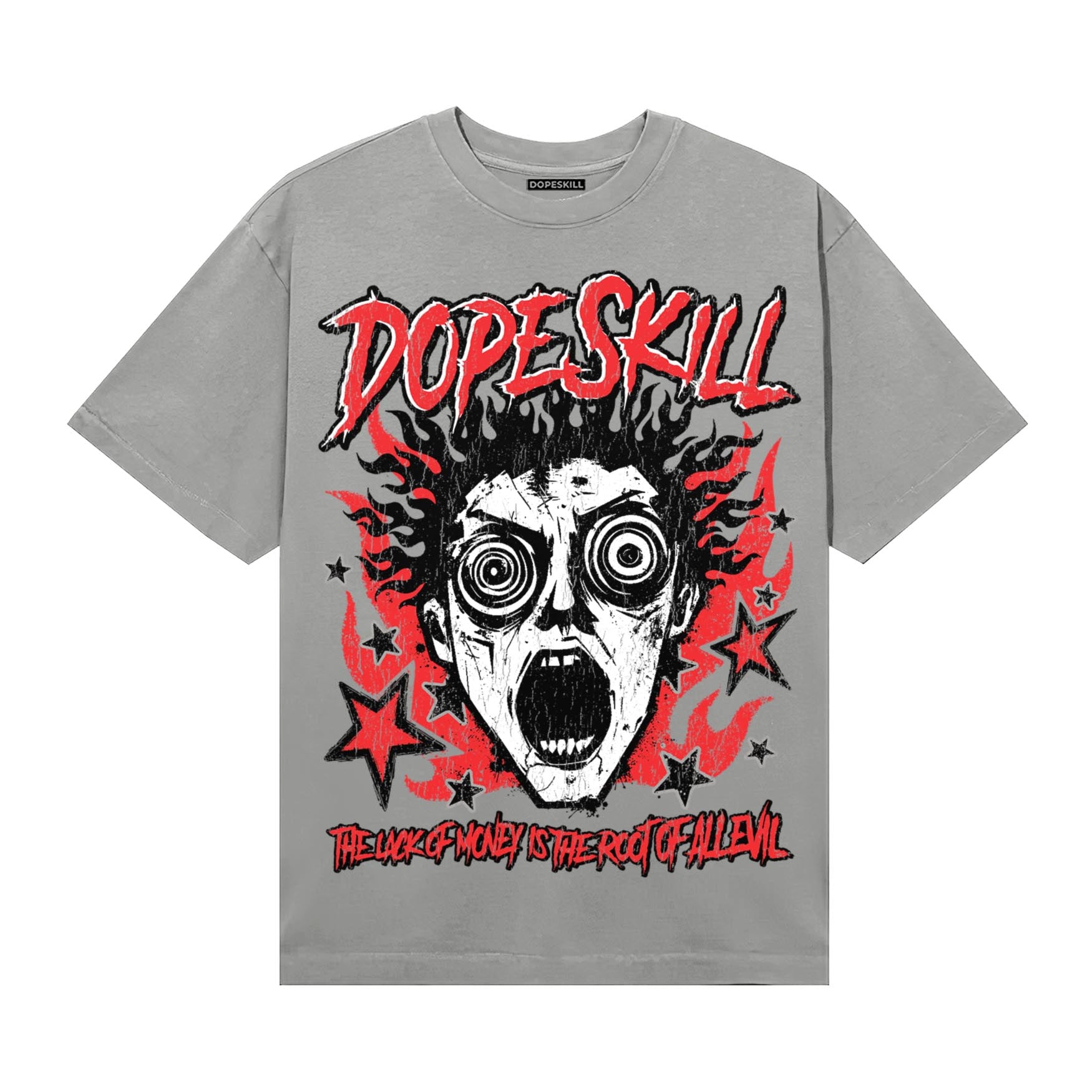 Grey Sneakers DopeSkill T-Shirt Root of Evil Graphic Streetwear - gravel