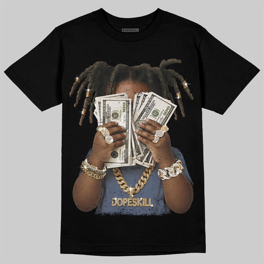 Jordan 11 Retro Low Diffused Blue DopeSkill T-Shirt Rich Youth Graphic Streetwear - Black
