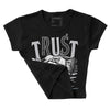 Cement Grey 11s DopeSkill Women's Crop Top Trust No One Graphic