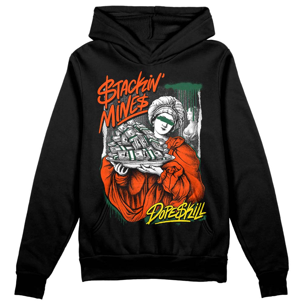 Dunk Low Team Dark Green Orange DopeSkill Hoodie Sweatshirt Stackin Mines Graphic Streetwear - Black