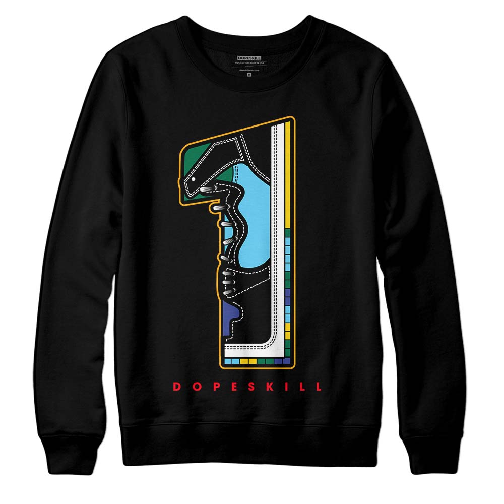 Jordan 1 Mid GS 'Six Championships' DopeSkill Sweatshirt No.1 Graphic Streetwear - Black