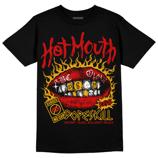 Jordan 7 Citrus DopeSkill T-Shirt Hot Mouth Graphic Streetwear - Black