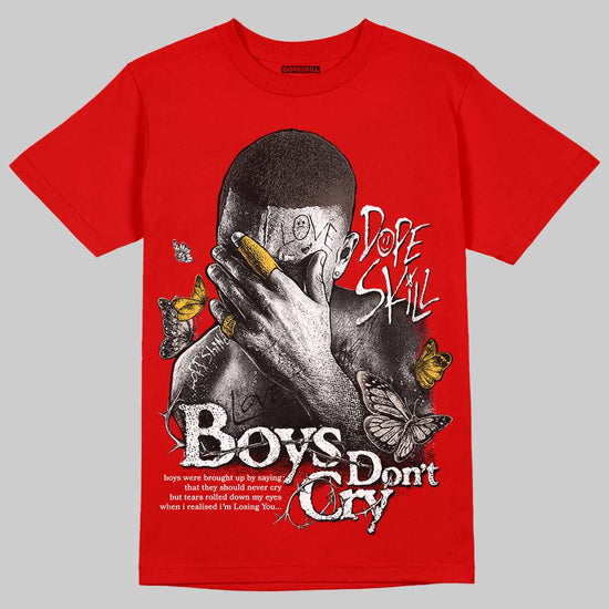 Adidas Samba OG Cloud White Better Scarlet Supplier Colour DopeSkill T-Shirt Boys Don't Cry Graphic Streetwear - Red