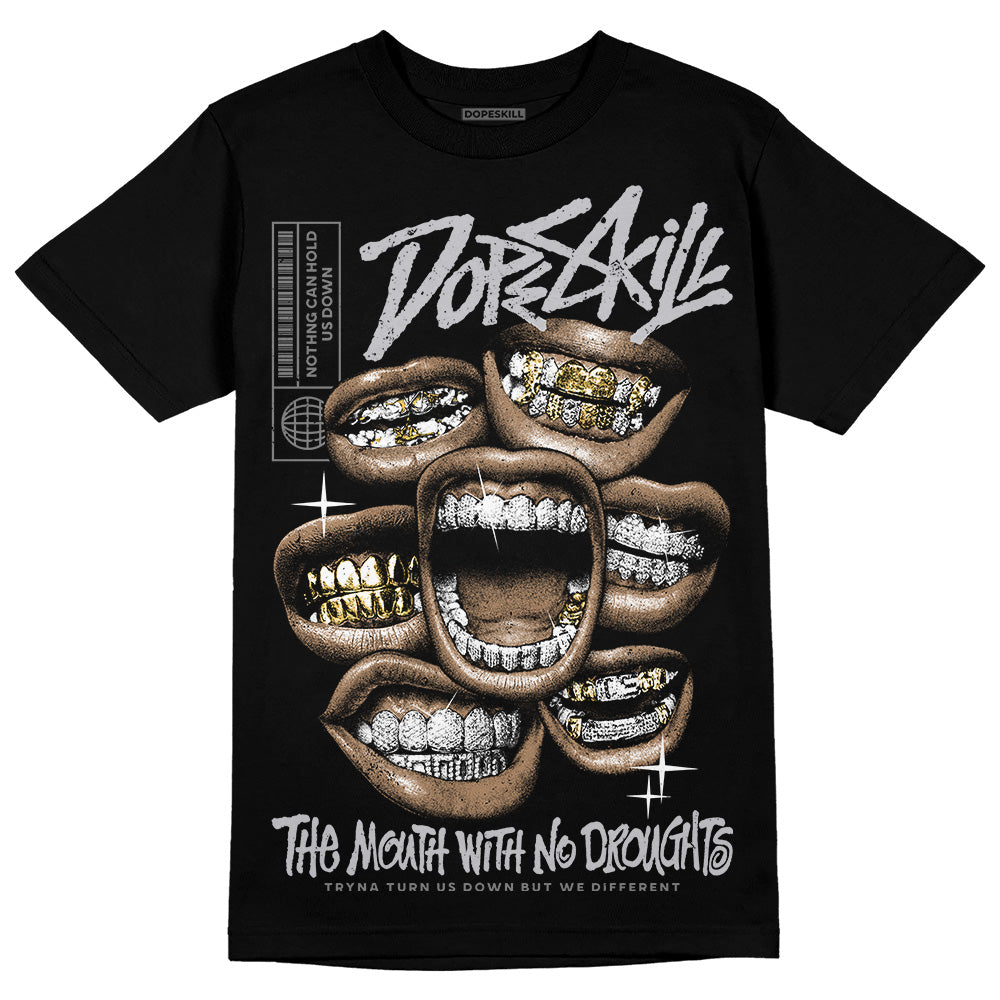 Grey Sneakers DopeSkill T-Shirt The Mouth With No Droughts Graphic Streetwear - Black