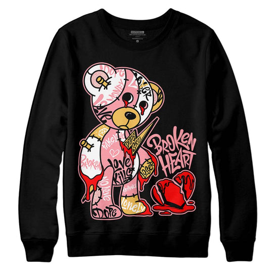 Jordan 3 GS “Red Stardust” DopeSkill Sweatshirt Broken Heart Graphic Streetwear - Black