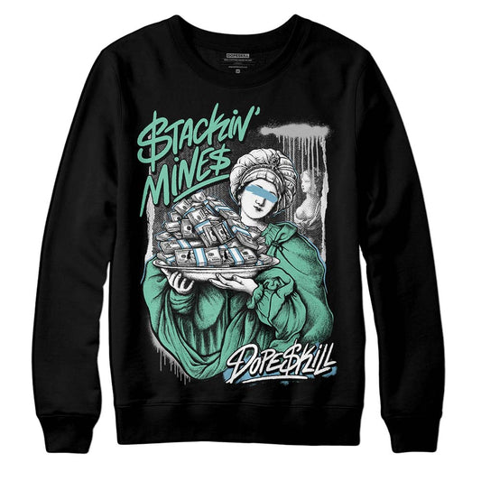 Jordan 3 "Green Glow" DopeSkill Sweatshirt Stackin Mines Graphic Streetwear - Black