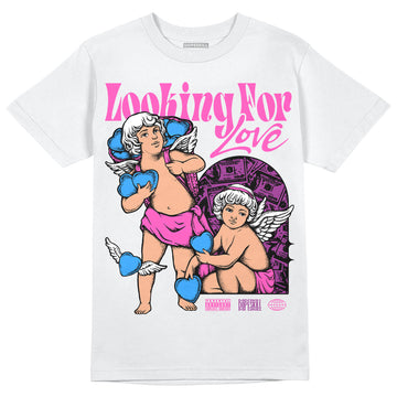 Jordan 4 GS “Hyper Violet” DopeSkill T-Shirt Looking For Love Graphic Streetwear - White