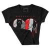 Jordan Spizike Low Bred DopeSkill Women's Crop Top Slime Drip Heart Graphic Streetwear - Black