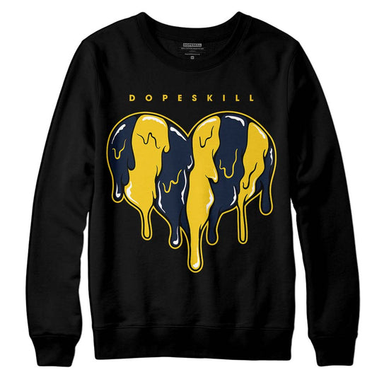 Dunk Low Vintage “Michigan” DopeSkill Sweatshirt Slime Drip Heart Graphic Streetwear - Black