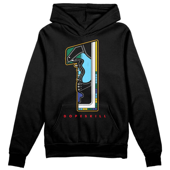 Jordan 1 Mid GS 'Six Championships DopeSkill Hoodie Sweatshirt No.1 Graphic Streetwear - Black