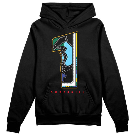 Jordan 1 Mid GS 'Six Championships DopeSkill Hoodie Sweatshirt No.1 Graphic Streetwear - Black