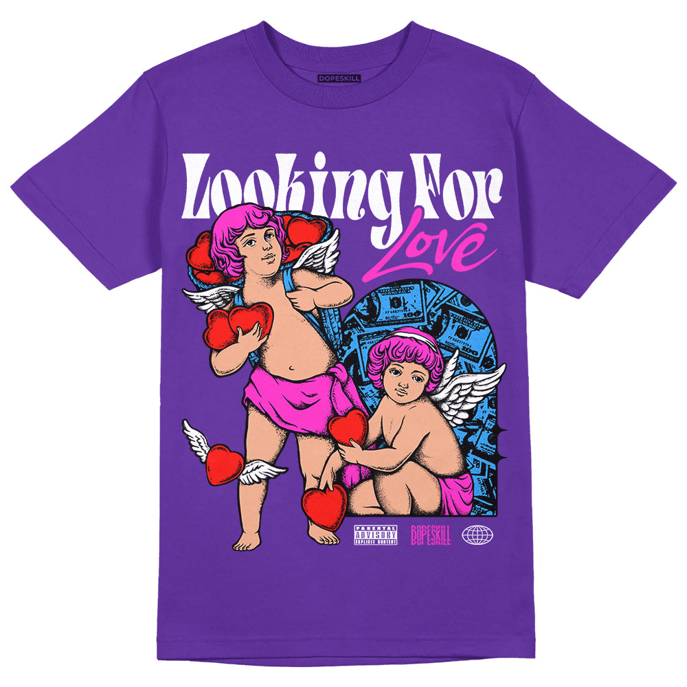 Dunk Low Championship Court Purple DopeSkill Purple T-shirt Looking For Love Graphic Streetwear