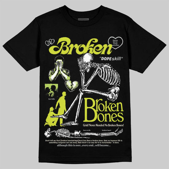 Air Max 90 x Patta Cyber and Particle Grey DopeSkill T-Shirt Broken Bones Graphic Streetwear - Black