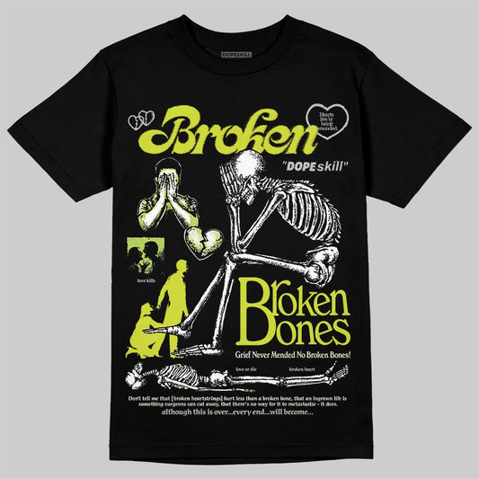 Air Max 90 x Patta Cyber and Particle Grey DopeSkill T-Shirt Broken Bones Graphic Streetwear - Black