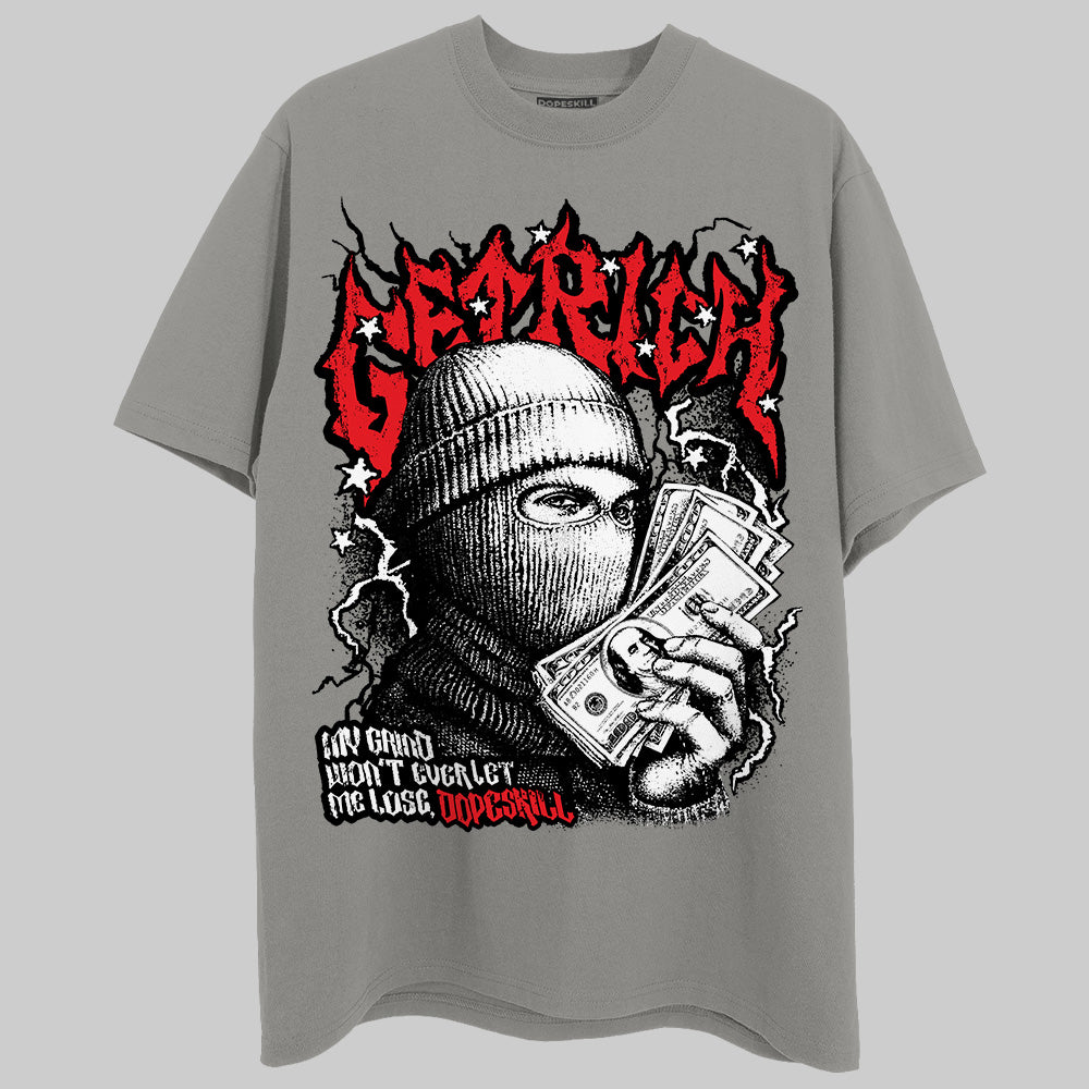 Grey Sneakers DopeSkill T-Shirt New Get Rich Graphic Streetwear - Gravel