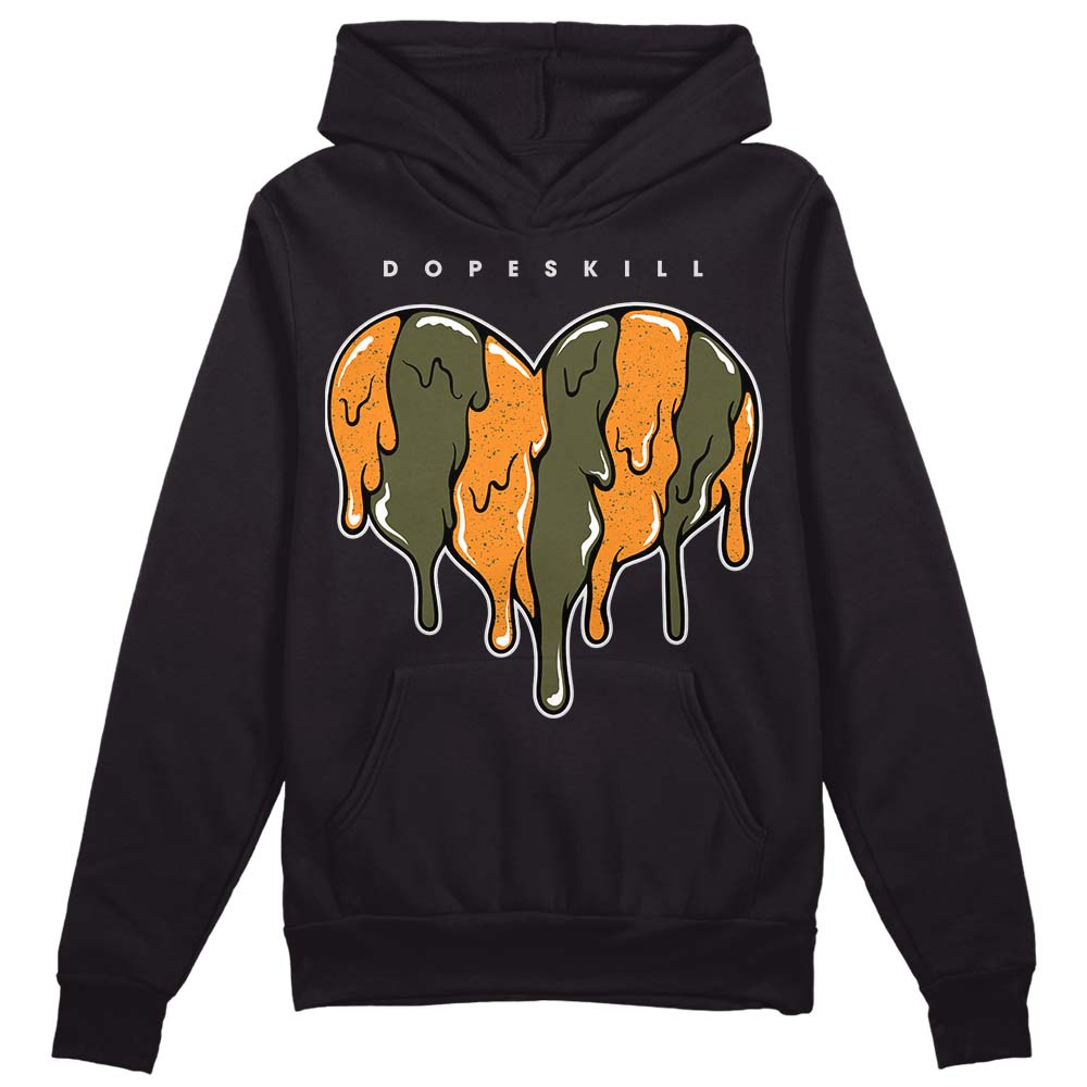 Jordan 5 "Olive" DopeSkill Hoodie Sweatshirt Slime Drip Heart Graphic Streetwear - Black 