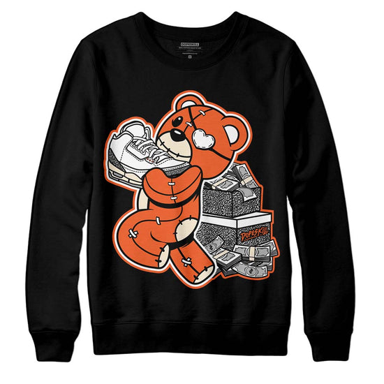 Jordan 3 Georgia Peach DopeSkill Sweatshirt Bear Steals Sneaker Graphic Streetwear - Black