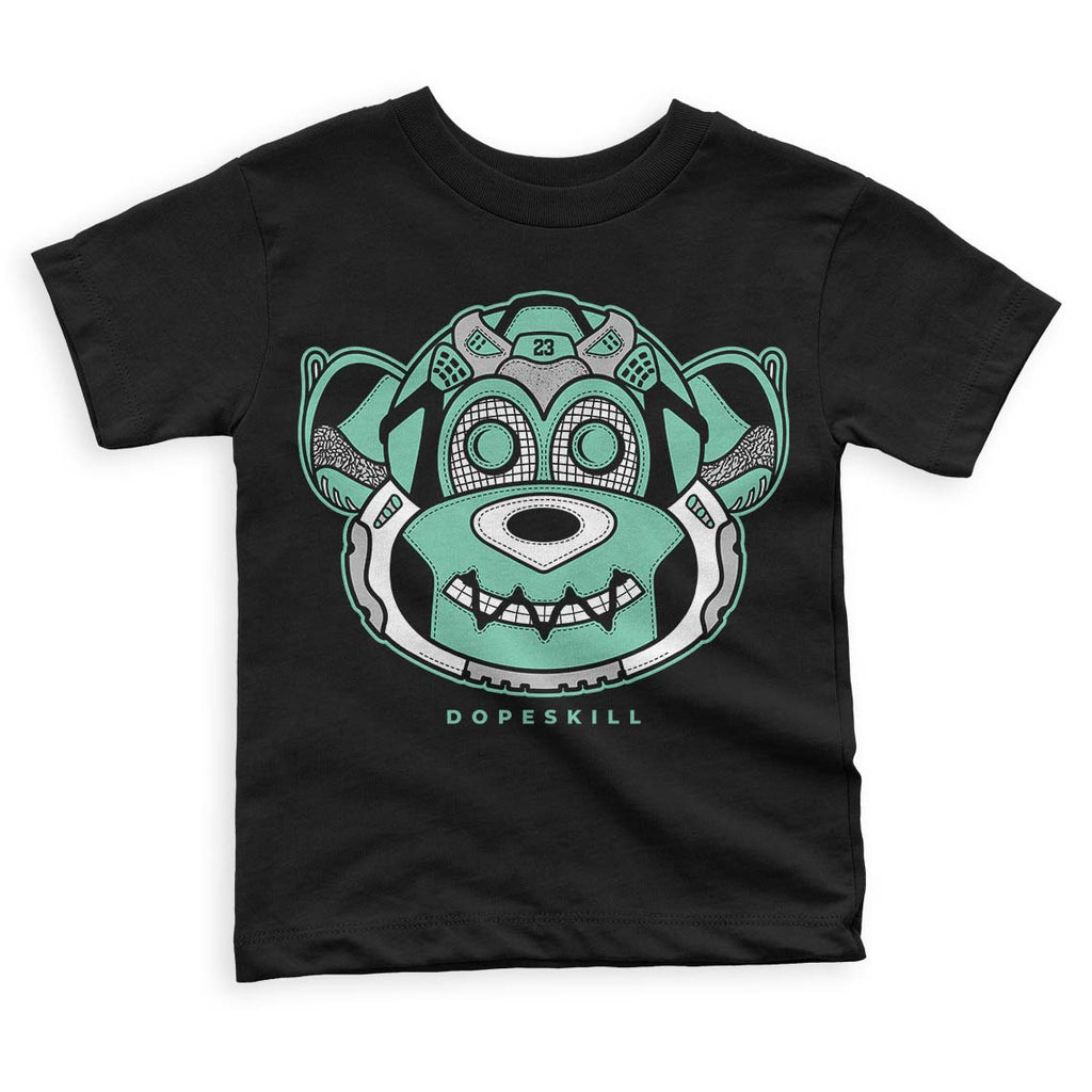 Jordan 3 "Green Glow" DopeSkill Toddler Kids T-shirt Monk Graphic Streetwear - Black