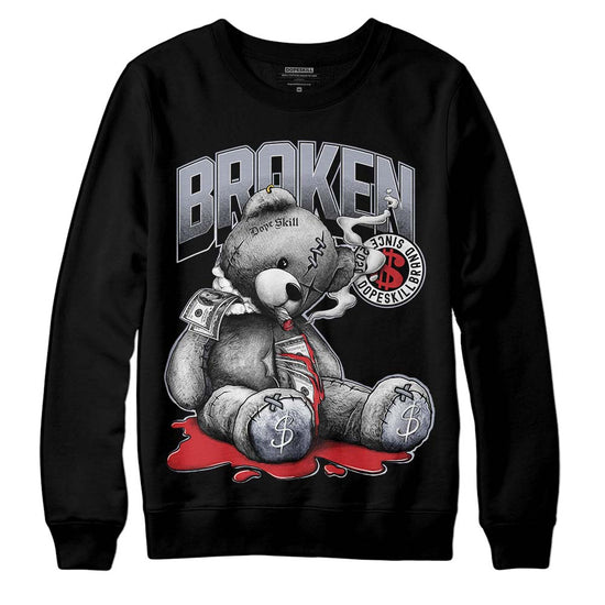 Jordan 4 “Bred Reimagined” DopeSkill Sweatshirt Sick Bear Graphic Streetwear - Black