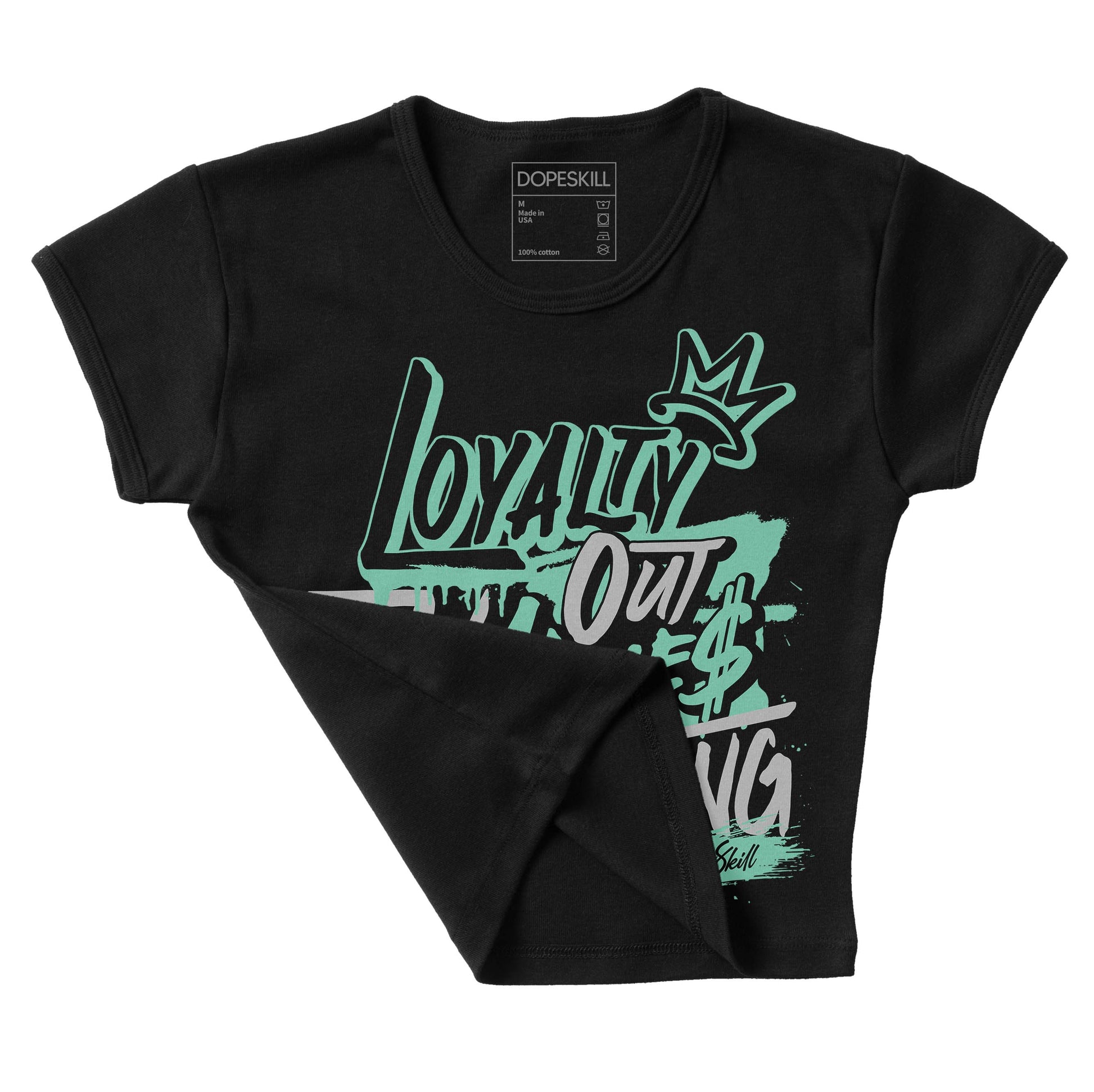 Jordan 3 "Green Glow" DopeSkill Women's Crop Top LOVE Graphic Streetwear - Black 