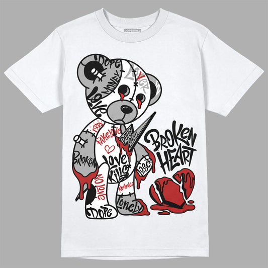 Jordan 14 "Black/White" DopeSkill T-Shirt Broken Heart Graphic Streetwear - White 